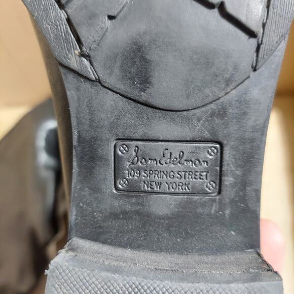 Sam Edelman Penny Women's US 6.5 M Black Leather Knee High Riding Boots - Picture 6 of 7